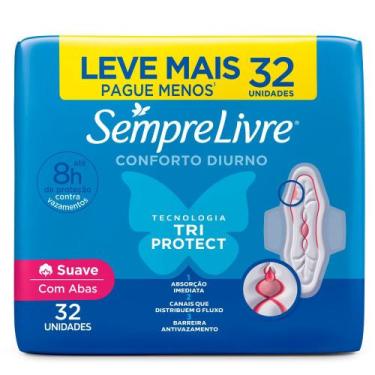 Imagem de Absorvente Externo Sempre Livre Adapt Plus Suave 32 Unidades Leve Mais