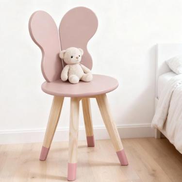 Imagem de Cadeira Modelo Borboleta Infantil Reforçada Pés Madeira - DVC House, R