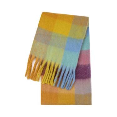 Imagem de Cachecol De Luxo Feminino Em Cashmere, Pashmina Grossa E Quente, Lenço