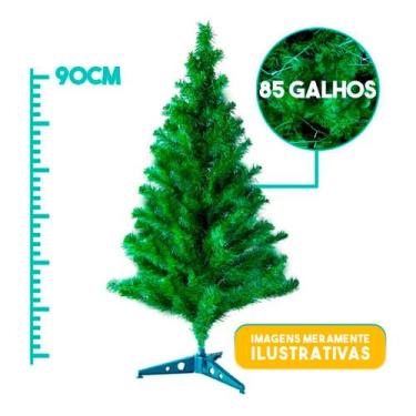 Imagem de Árvore Natal Verde 90 Cm 85 Galhos Pinheirinho Pinheiro - Ci