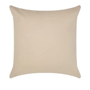 Imagem de Capa de Almofada Decorativa 80x60 Bege Com Zíper Sem Refil Para Almofadão Encosto Sofá Cama Poltrona