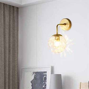Imagem de Luz de parede LED dourada regulável para iluminação de arandela de cabeceira luminária vintage industrial arandela montada na parede iluminação interna globo de vidro dourado E27 lâmpada de parede para loft cozinha quarto sala de estar (D)