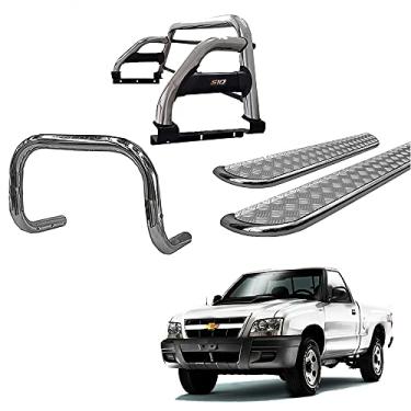 Imagem de Kit Quebra Mato+Santo Ant H2+Estrib CHAPA S10 94/11 Cromo CS