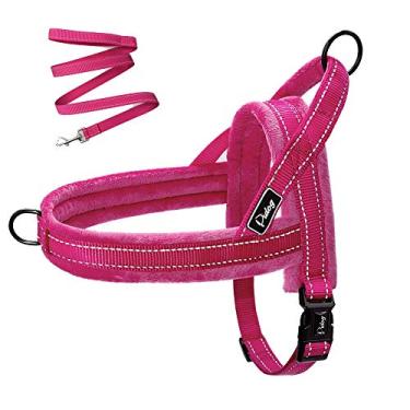 Imagem de Yajun Peitoral para cães reflexivo, macio, respirável, ajustável, colete para animais de estimação, fácil controle para cães pequenos, médios e grandes, rosa, PPP