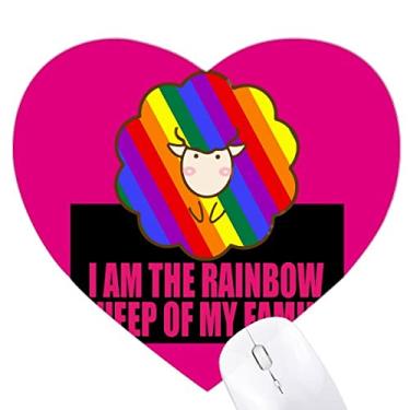 Imagem de Mousepad I Am The Rainbow Sheep Of My Faly Heart Tapete de borracha para escritório