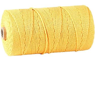 Imagem de Cordão de macramê, 3 mm x 300 m (cerca de 200 m) 100% algodão natural corda macia não manchada para pendurar plantas artesanais para pendurar na parede (dourado)