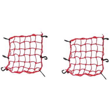 Imagem de 2 Rede Elástica Aranha P/ Moto Capacete Bagageiro 45 X 45 cm