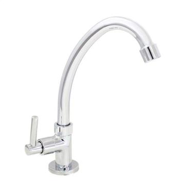 Imagem de Torneira Cozinha Mesa Bica Móvel Cromada C62 Arejador Fixo