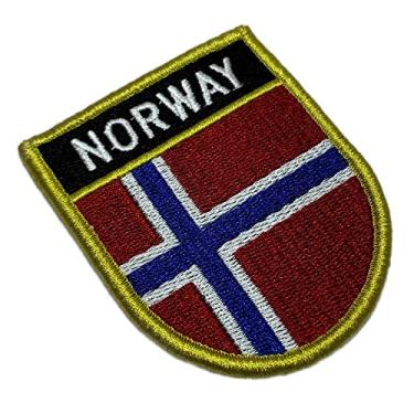 Imagem de BP0054EV01 Bandeira Noruega Patch Bordado Fecho Contato