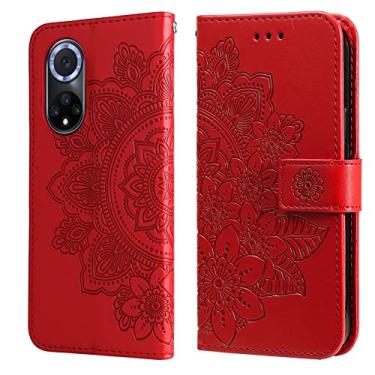 Imagem de HONGYAN Capa de telefone Para Huawei Nova 9 / Honra 50 Flores 7-Petal Flip Leather Case de telefone com suporte e slots de cartão Capa protetora