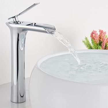 Imagem de Torneiras de bacia cromada branca torneira de banheiro com alça única torneira misturador de bacia de água quente e fria torneira de banho pia de água guindaste de banheiro, alto cromo, China