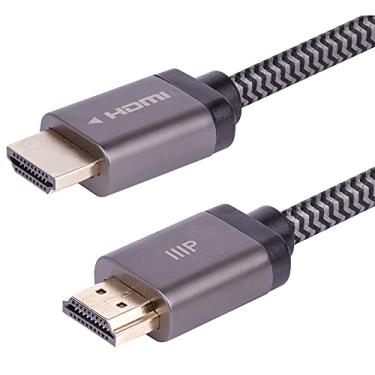 Imagem de Monoprice 8K Certified Braided Ultra High Speed HDMI 2.1 Cable - 6 Feet - Black | 48Gbps, Compatible with Sony PS5, Microsoft Xbox Series X & Series S