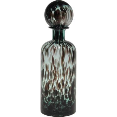 Imagem de MESSINA GARRAFA DECORATIVA 40x12x12cm VIDRO VERDE COM TAMPA