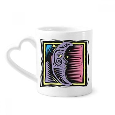 Imagem de Roxa Lua Estrelas Mexicano Elemento Gravação Caneca Café Cerâmica Copos Copo Coração Vidro