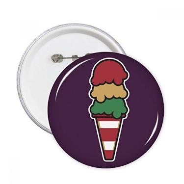Imagem de Três camadas sabor doce sorvete alfinetes redondos emblema botão decoração acessório 5 peças