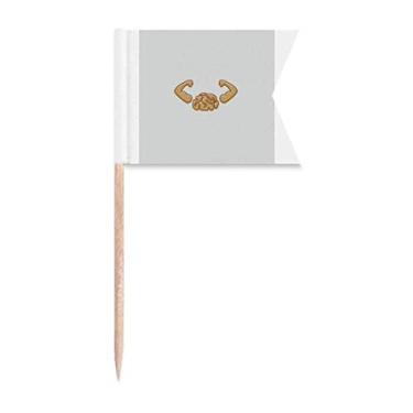 Imagem de Bandeiras de palito de dente para exercício de força e inteligência cerebral, marcação de rotulagem para bolo de festa, comida e queijos