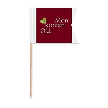 Imagem de Creole I Love You Language Affection Dialett Bandeiras para palito de dente marcando para festa bolo comida prato de queijo