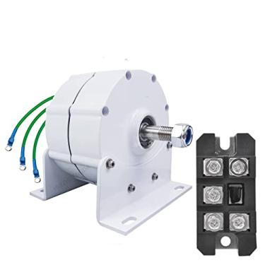 Imagem de Gerador de ímã permanente de terras raras de 8000W 24V 48V para moinho de vento de turbina eólica horizontal DIY, moinho de vento sem engrenagem, torque de baixa inicialização e rpm baixo (com base),48v