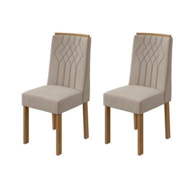 Imagem de Conjunto com 2 Cadeiras Exclusive Veludo Creme e Amêndoa Clean