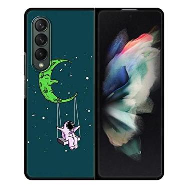 Imagem de Capa para Samsung Galaxy Z Fold 3 Funda Black Hard PC Mobile Phone Case Luxury Shell Astronaut Universe, FOLD, BKB03, para Samsung Z Fold 4