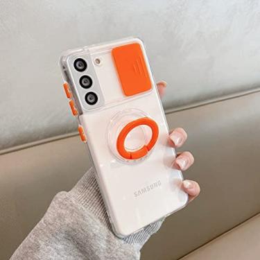 Imagem de Caso da lente deslizante da proteção da câmera para samsung a72 a73 a71 a53 a52 a51 a33 a32 a31 a22 a21s a30 a20 a50 a13 a12 a03 capa do suporte, t5 laranja, para galaxy a52