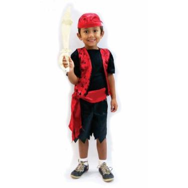 Imagem de Fantasia Bambolê Infantil Halloween Pirata com Caveira - 135