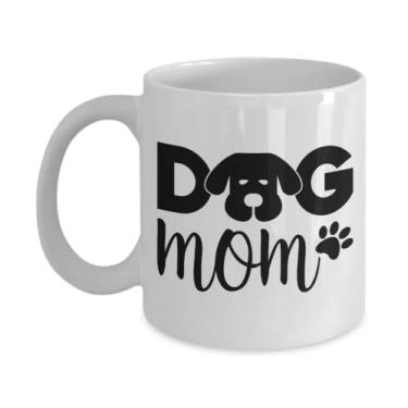 Imagem de SpreadPassion Caneca de café para mãe de cachorro, presentes para mãe de cachorro, presentes para mãe de cachorro para mulheres, presente para amante de cães, ideia de presente para o dia das mães, ideia de presente de cesta de Natal de aniversário