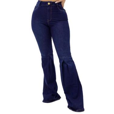 Imagem de Calça Jeans Flare Hot Pants Detalhe Frontal Feminina Sol Jeans