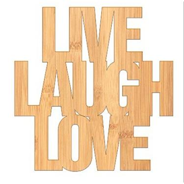 Imagem de Placa de madeira Live Laugh Love – Placa gravada a laser, placa de madeira decoração de parede, decoração Live Laugh Love, placa de citação de amor, de madeira