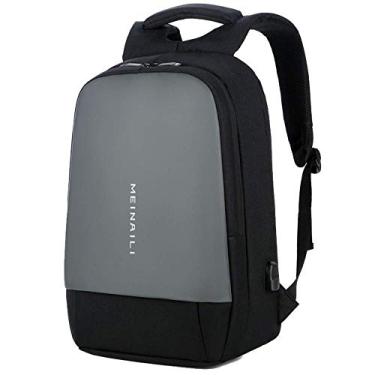 Imagem de Mochila de ombro para notebook bolsa de ombro impermeável pano oxford masculino multifunções USB mochila, alça de ombro ajustável