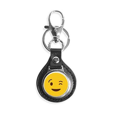 Imagem de Blink Smile Happy Illustration Pattern Chaveiro Chaveiro Chaveiro Localizador de Metal