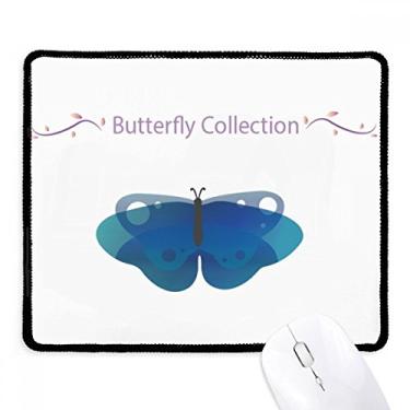 Imagem de Blue Butterfly Collection Mousepad com borda costurada, tapete de borracha para jogos
