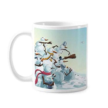 Imagem de Caneca de Natal com pintura de boneco de neve Caneca de cerâmica para café e porcelana
