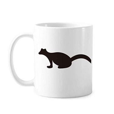 Imagem de Caneca preta Polecat Animal Portrayal Caneca cerâmica café porcelana louça