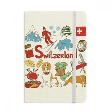 Imagem de Caderno com a bandeira nacional da Suíça, capa dura em tecido, diário clássico