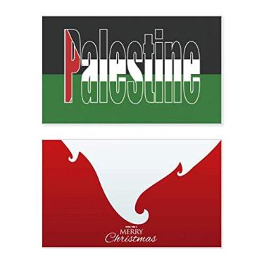 Imagem de Palestine Country Flag Name Holiday Holiday Merry Christmas Parabéns Card Christmas Letter Message