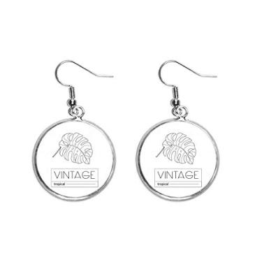 Imagem de Brincos femininos pendentes de prata com folhas tropicais e excelentes