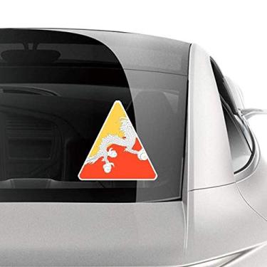 Imagem de DIYthinker Adesivo de carro com a bandeira nacional do Butão da Ásia, para motocicleta, bicicleta, bagagem