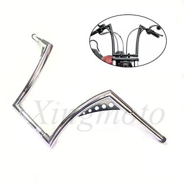 Imagem de NBX- Ganchos de macaco cromado 3,17 cm 30,48 cm Barra de alça para compatível com Harley Softail Chopper Sportster