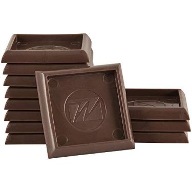 Imagem de SoftTouch 4653495N Copos de móveis quadrados para carpete ou pisos rígidos duráveis, 5 cm, pacote com 12, marrom, 12 unidades