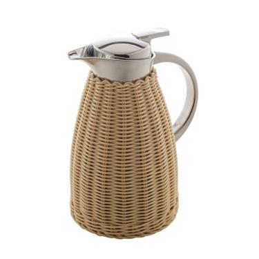 Imagem de Garrafa Térmica Wolff de Aço Inox e Rattan Bege 1,5L