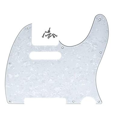 Imagem de KAISH Placa de raspar guitarra Tele de 8 furos serve nos EUA/Mexican Fender Telecaster White Pearl