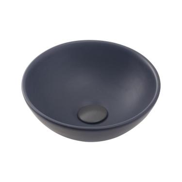 Imagem de Cuba De Apoio Para Banheiro Redonda Slim Louça Cerâmica 28,5 cm Calcedônia Pingoo.casa - Cinza Fosco