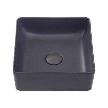 Imagem de Cuba De Apoio Para Banheiro Quadrada Slim Louça Cerâmica 31 cm Crisoprásio Pingoo.casa - Cinza Fosco