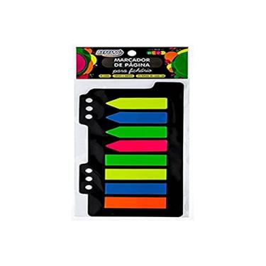 Imagem de Marcador de Página 12x44mm Neon para Fichário 8 Cores, BRW