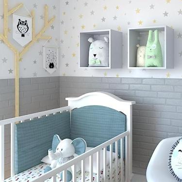 Imagem de Conjunto com 2 Nichos Quarto Infantil Bramov Móveis Cinza Cristal