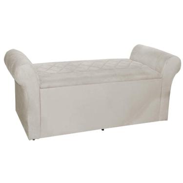 Imagem de Báu Calçadeira Cancun 90cm Suede Bege - Vallisa Decor
