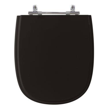Imagem de Assento Sanitário Sabatini Preto Tampa para Vaso Icasa de Madeira Laqueada 