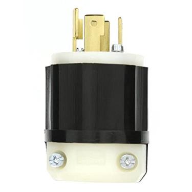 Imagem de Leviton 2751 30 Amp, 120/208 Volt 3PY, NEMA L18-30P, 4P, 4W, plugue de bloqueio, nível industrial, sem aterramento - preto-branco