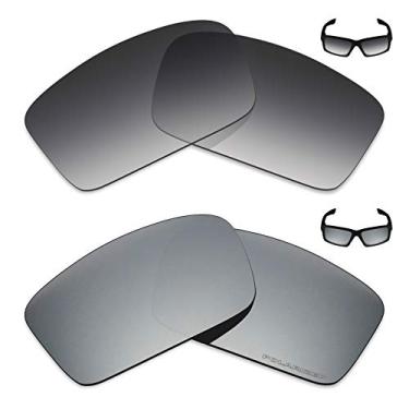 Imagem de Mryok+ 2 pares de lentes polarizadas de substituição para óculos de sol Oakley Twitch – Cinza dégradé tingido/prata titânio